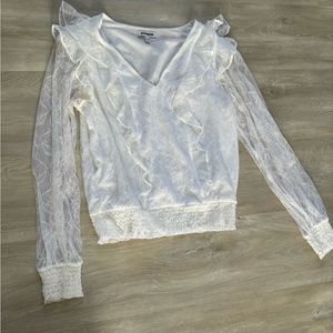 Express White Lace Longsleeve